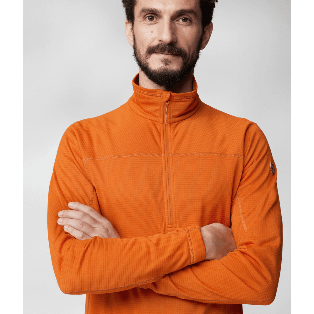 Fleece Masculino Abisko Lite Half Zip Sunset Orange fjallraven